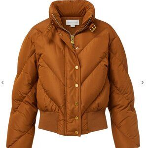 NWT - Veronica Beard - Burdette Quilted Down Puffer - Dark Ochre MEDIUM